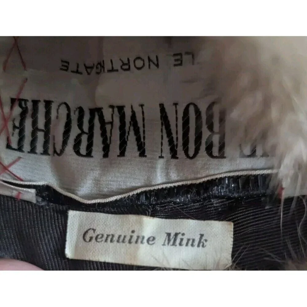 The Bon Marche Vintage Genuine Mink Fur Hat